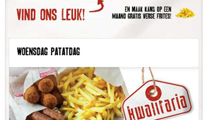 Maand frites te winnen bij Kwalitaria