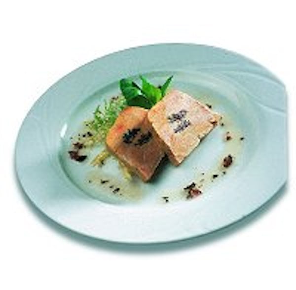 Terrine van eendenlever met morieltjes en truffeldressing