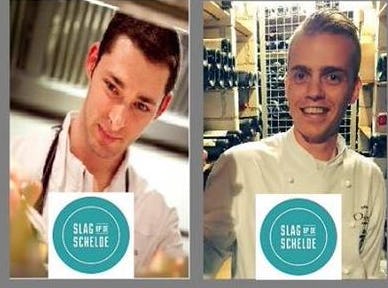 Takis Panagakis en Jelle Conijn, twee van de zes finalisten van Slag op de Schelde.