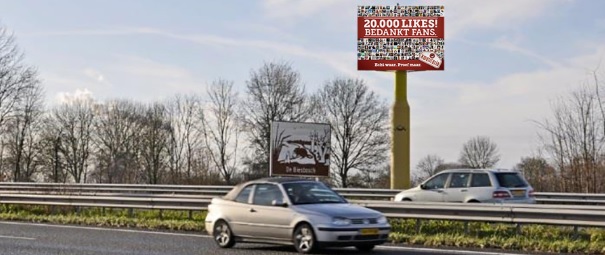Kwalitaria bedankt fans met billboard langs A27
