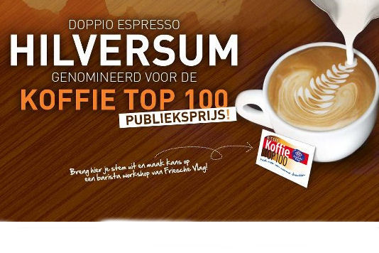 Publieksprijs Koffie Top 100: Doppio Espresso Hilversum