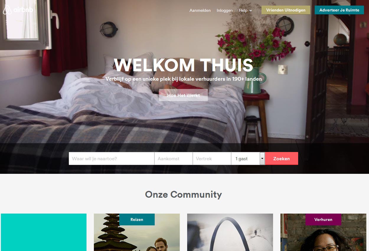 Airbnb Nederland slecht dubbele grens van 1 miljoen