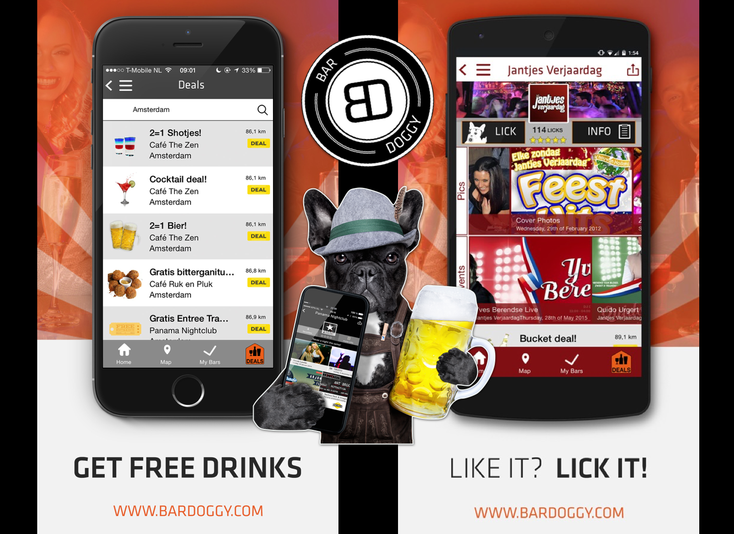 BarDoggy-app laat gebruikers likken