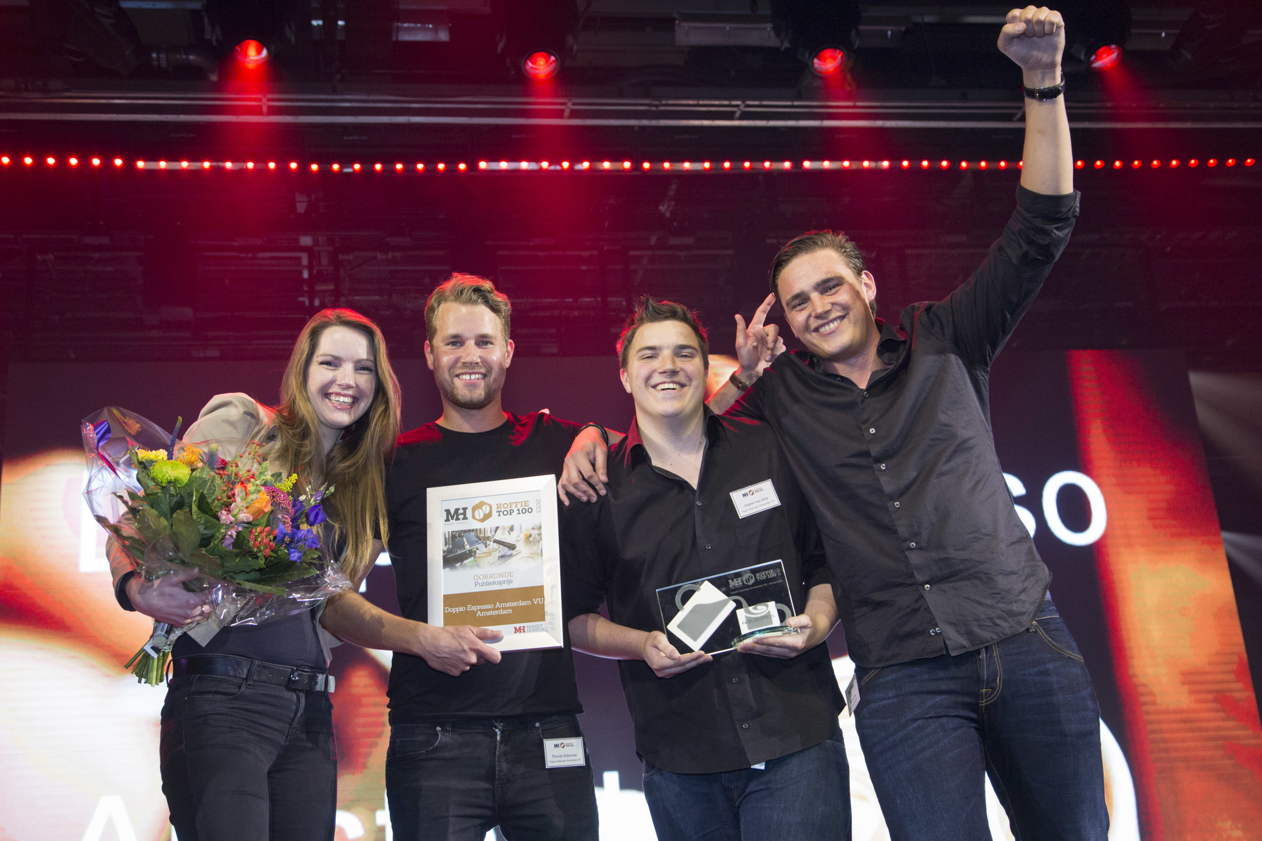 De eerste prijs die wordt uitgereikt: de Publieksprijs gaat voor de tweede keer op rij naar Doppio Espresso Amsterdam VU.
