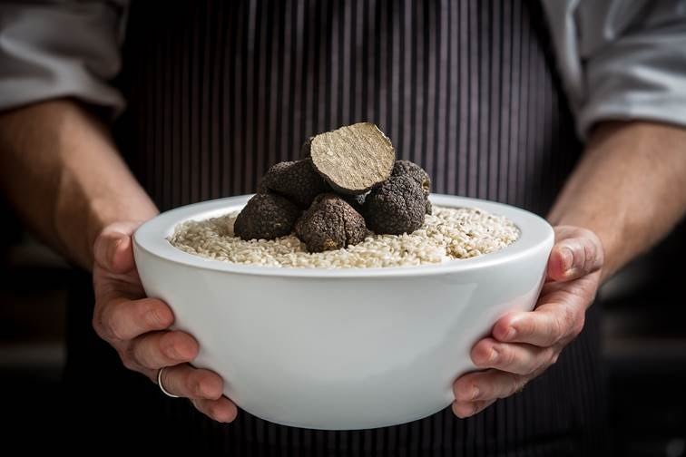 Een van de specialiteiten van De Hoefslag: risotto met truffel. 