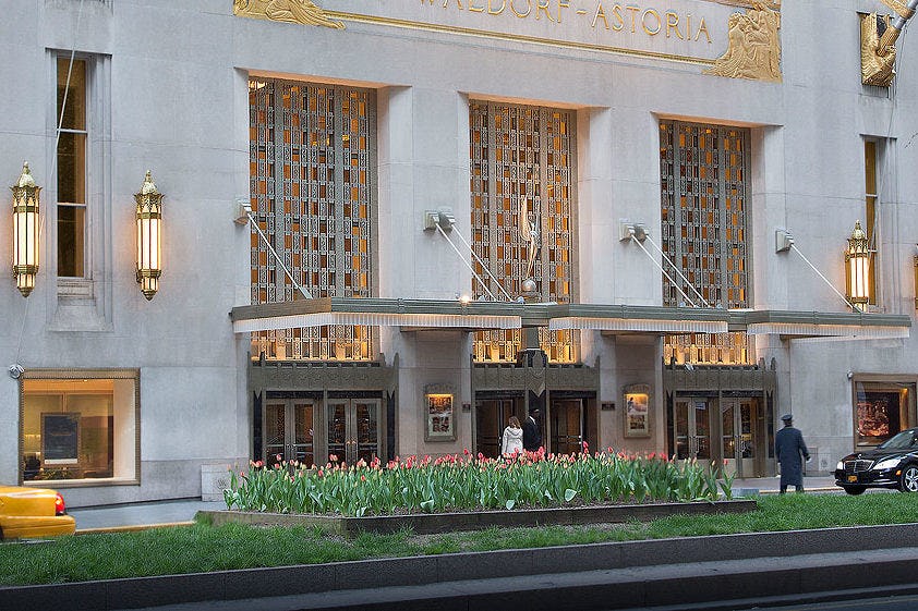 Waldorf Astoria New York drie jaar dicht