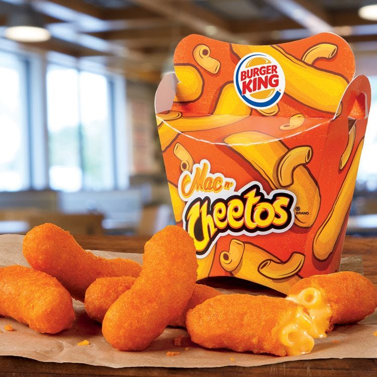 Mac 'n Cheetos: Burger King zoekt samenwerking met merken