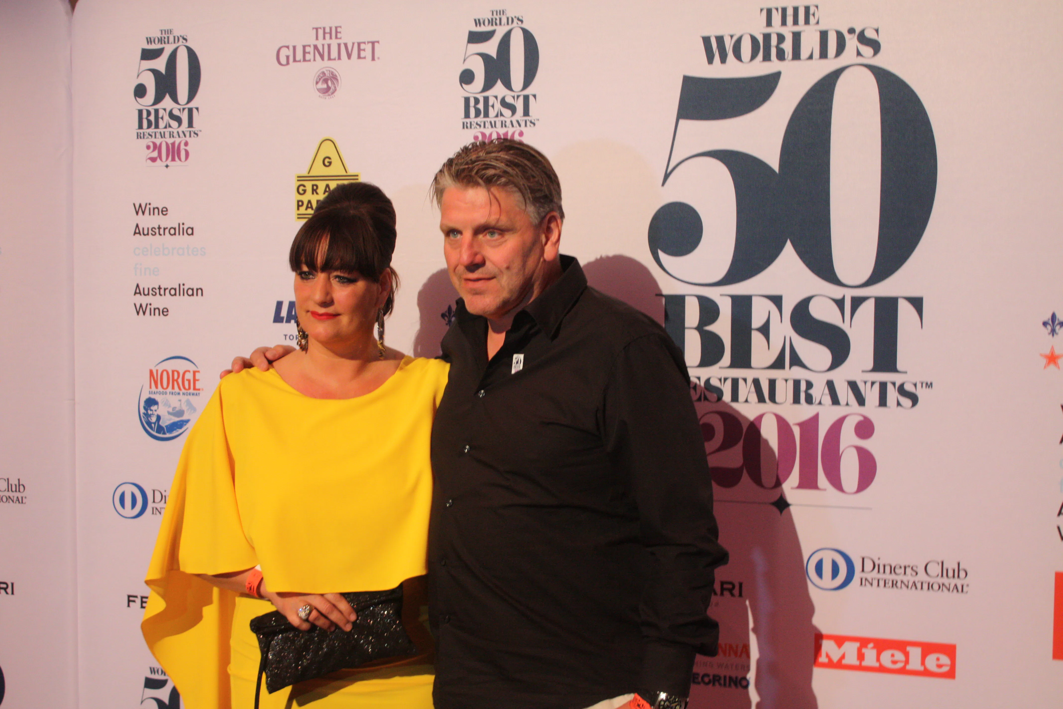 Jonnie en Thérèse tijdens de World's 50 Best Restaurants 2016 in New York.