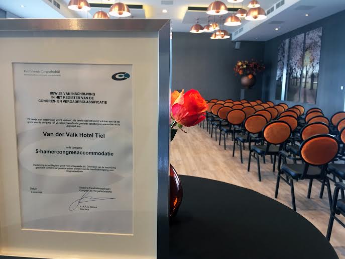 Van der Valk Tiel ontvangt certificaat voor congresaccommodatie