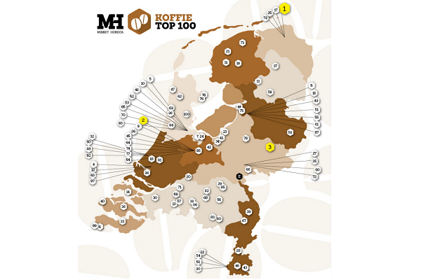 Provinciewinnaars en categoriewinnaars in de Koffie Top 100 2016