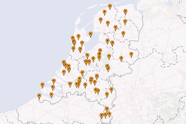 De Koffie Top 100 2016 in kaart