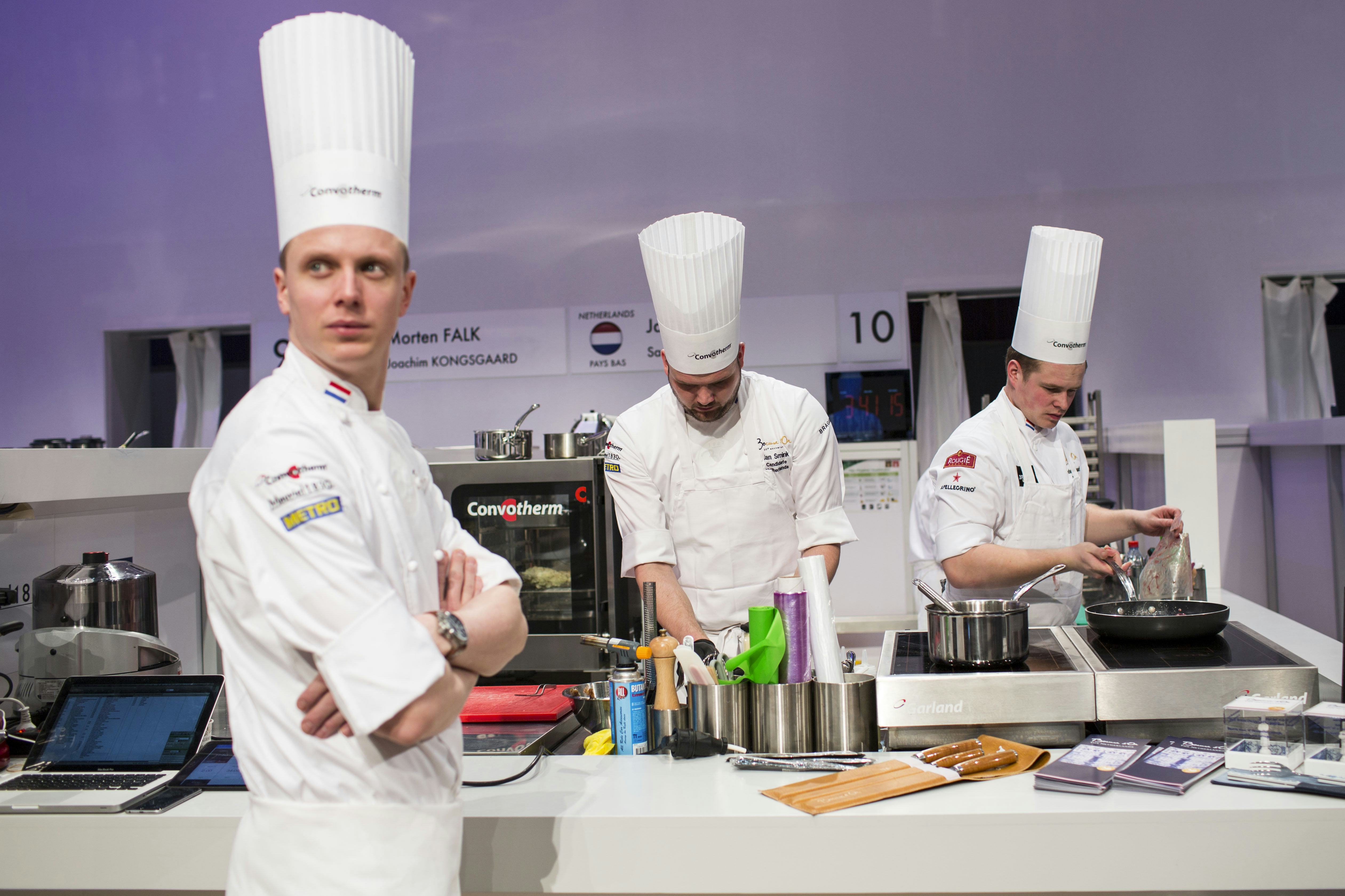 Team Bocuse met Jan Smink in actie in Lyon in januari 2017.