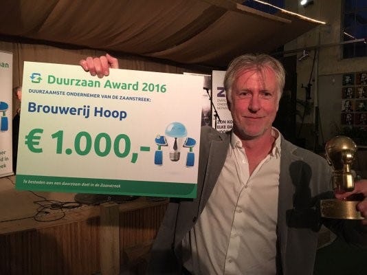 Brouwerij Hoop wint 'Duurzaan Award 2016'