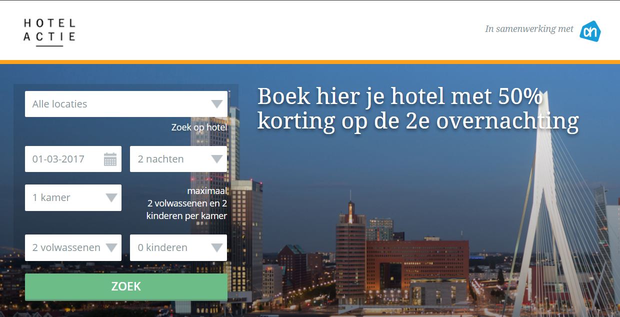 Naast Albert Heijn restaurantactie ook AH hotelactie