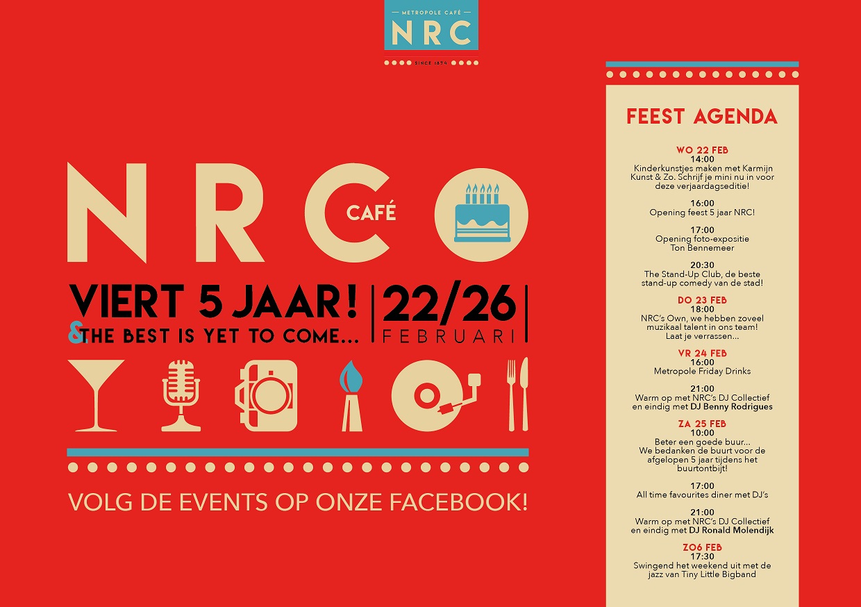 NRCafé Rotterdam pakt uit met vijfjarig jubileum