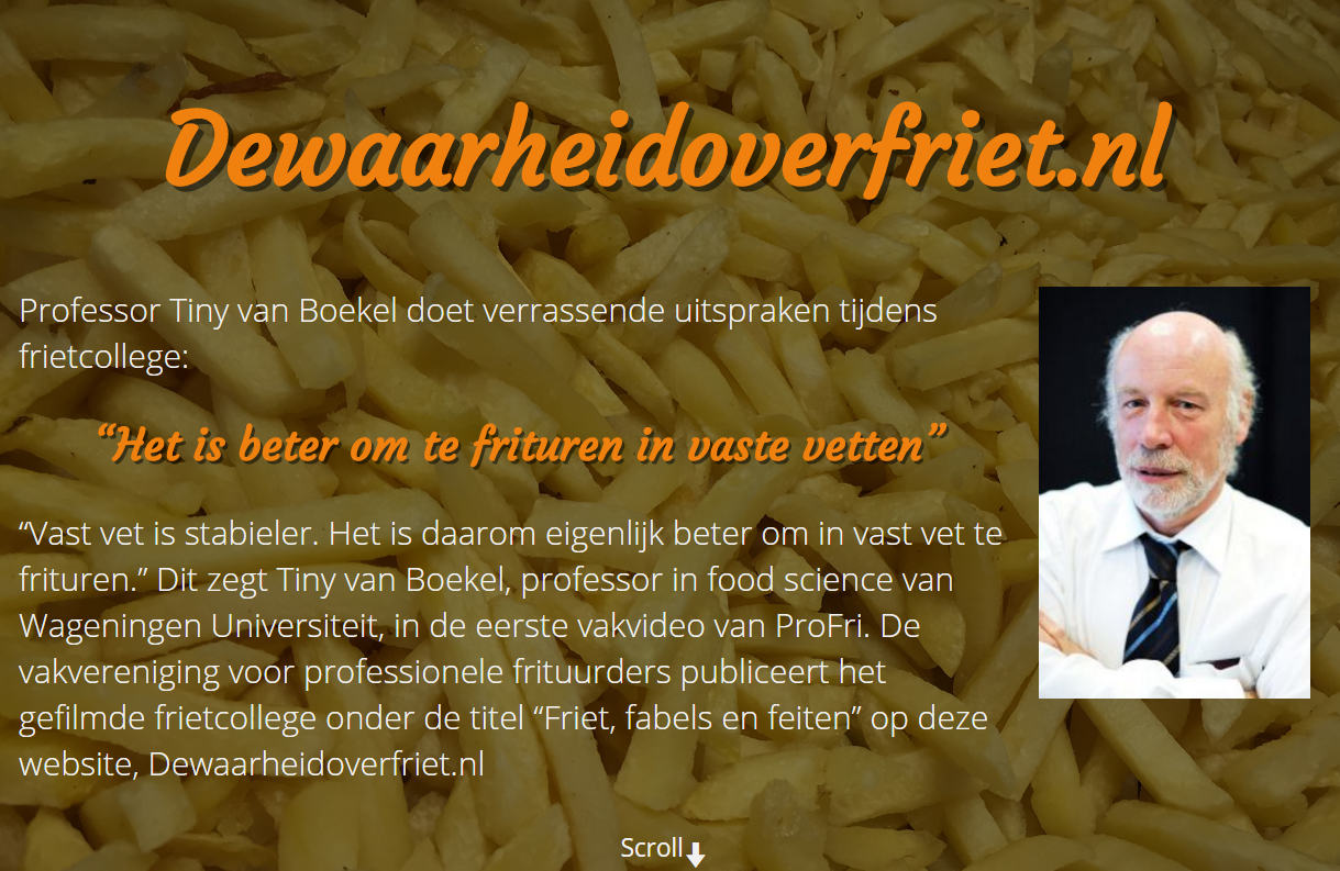 'Frituren in vaste vetten is beter'