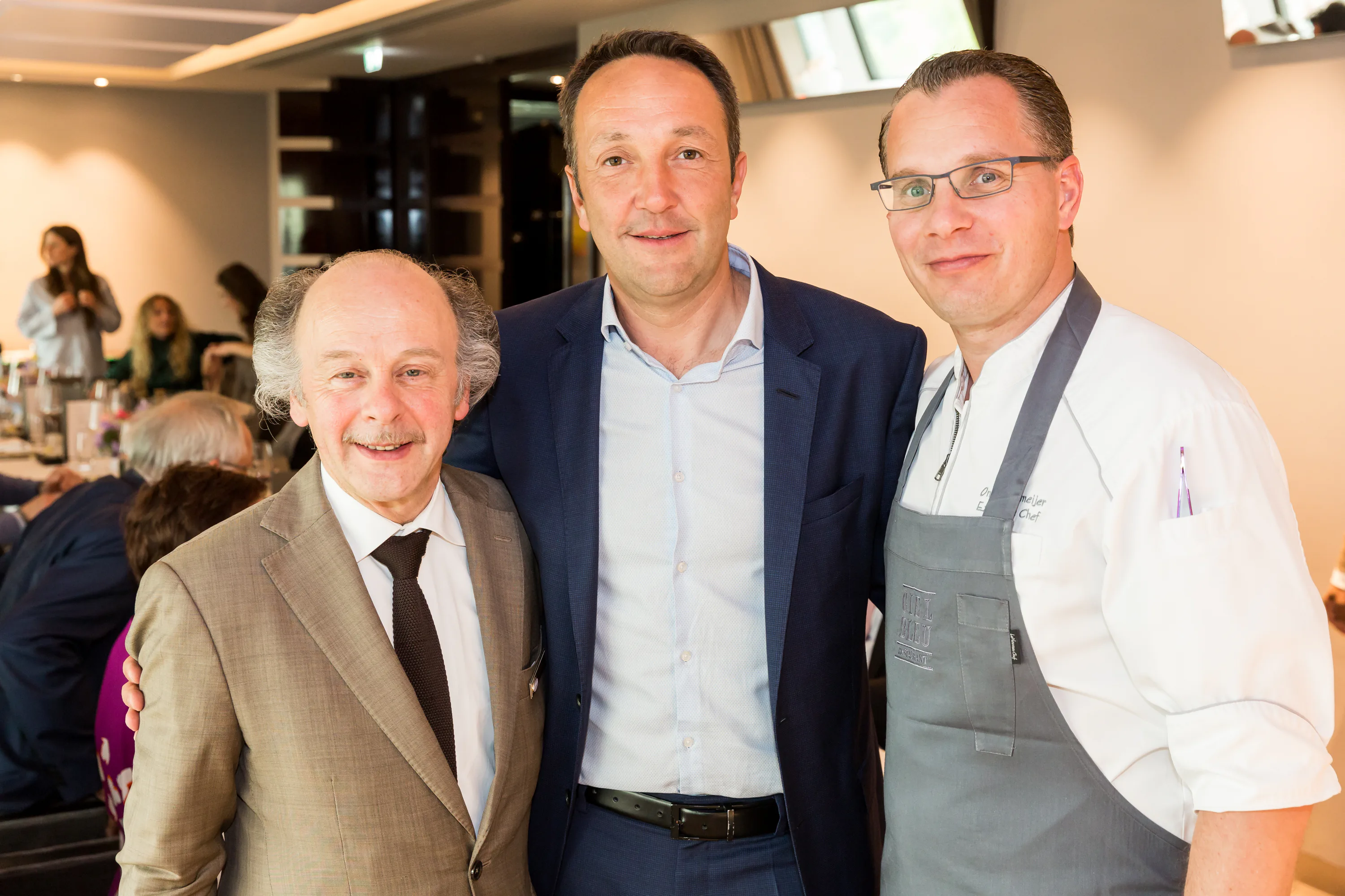 Sommelier Noël Vanwittenbergh, wijnmaker Jean François Ott en chef-kok Onno Kokmeijer.