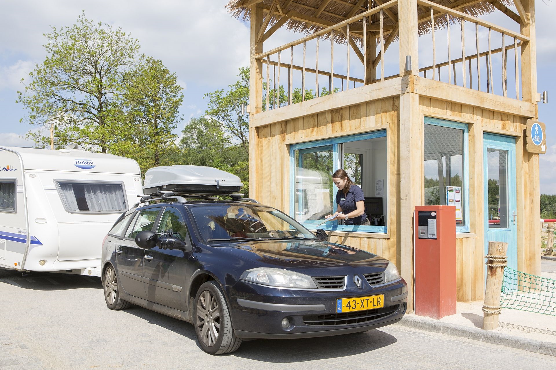 Drive-in receptie voor vakantiepark