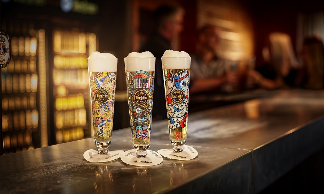 Warsteiner's Tulpglazen tot kunst verheven