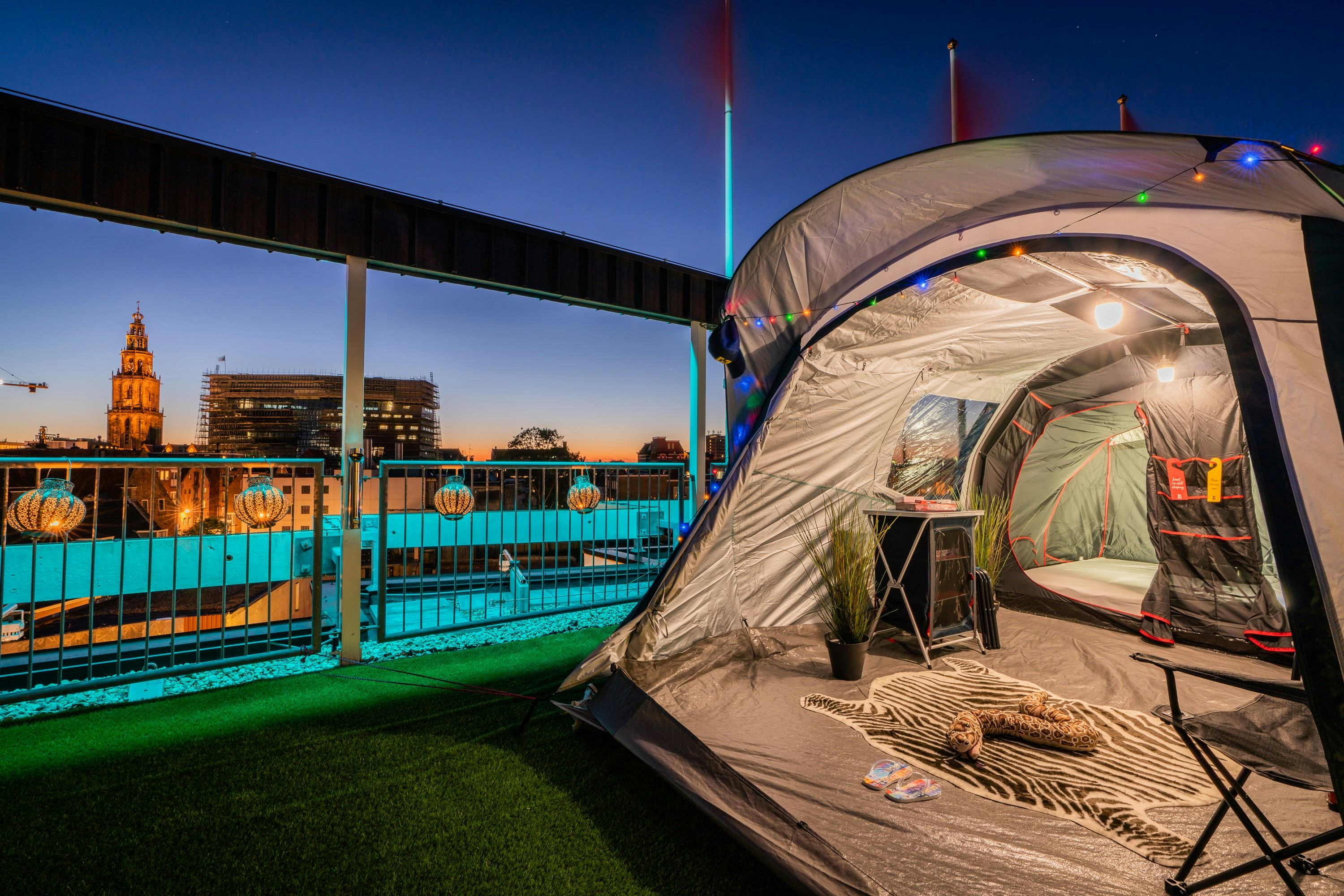 'Urban camping' op dak van City Hotel Groningen