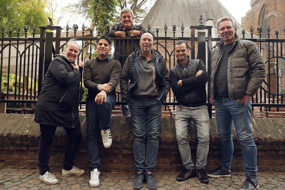 Hoofdjury Café Top 100 2018, vlnr: Marjon Prummel, Michael Simons (coördinator), Jeroen Verwaal, Laurens Meijer, Robbert Roggeband en Sander van Werkhoven. Niet op de foto: Martijn Veen. Foto: Michel Zoeter