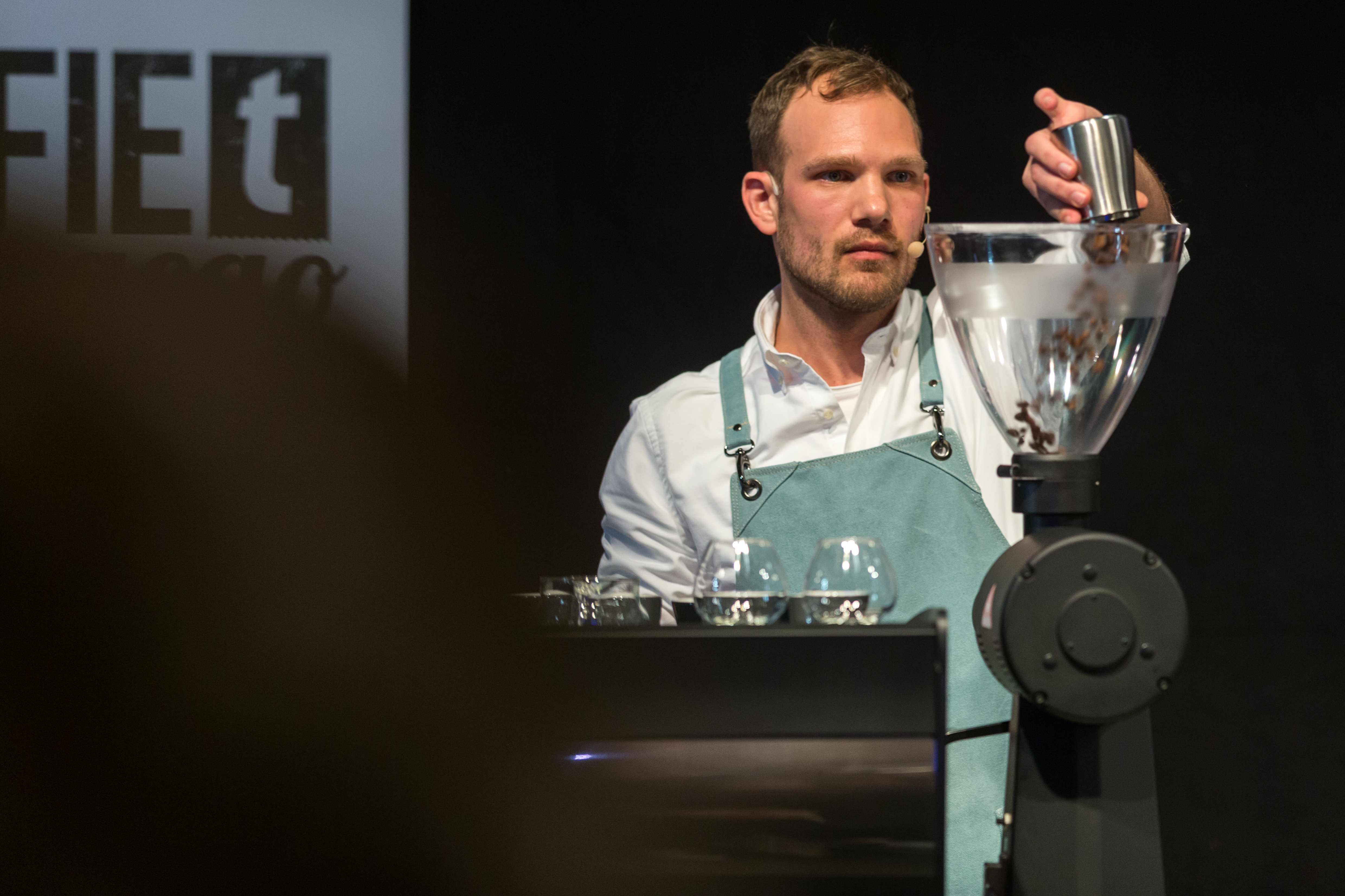 Amsterdam, 2 Maart 2019: The Amsterdam Coffee Festival. Foto van Jasper de Waal tijdens The Dutch Barista Championship.  © Sebastiaan Rozendaal