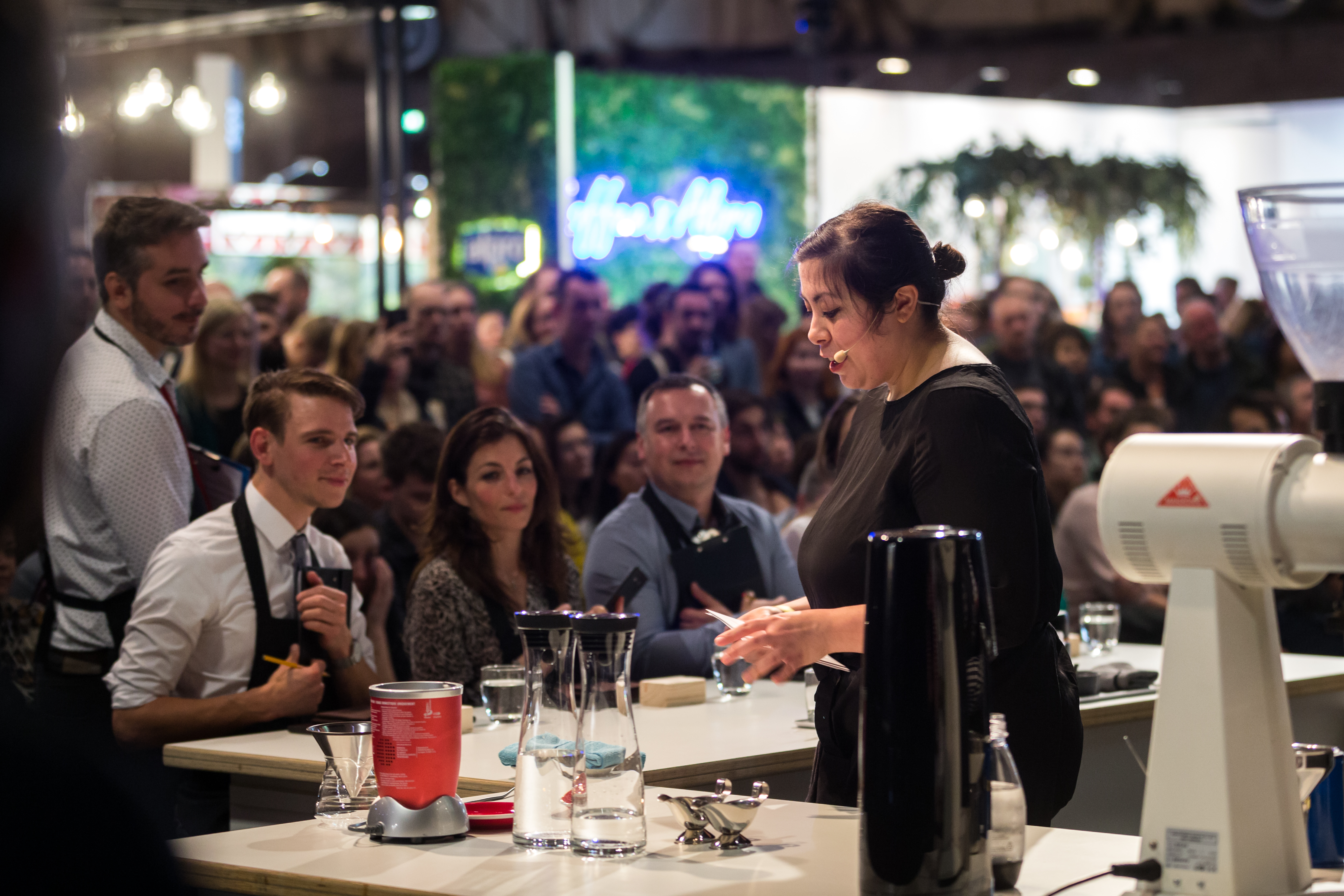 Amsterdam, 2 Maart 2019: The Amsterdam Coffee Festival. Foto van Farrah Tan tijdens The Dutch Barista Championship.  © Sebastiaan Rozendaal