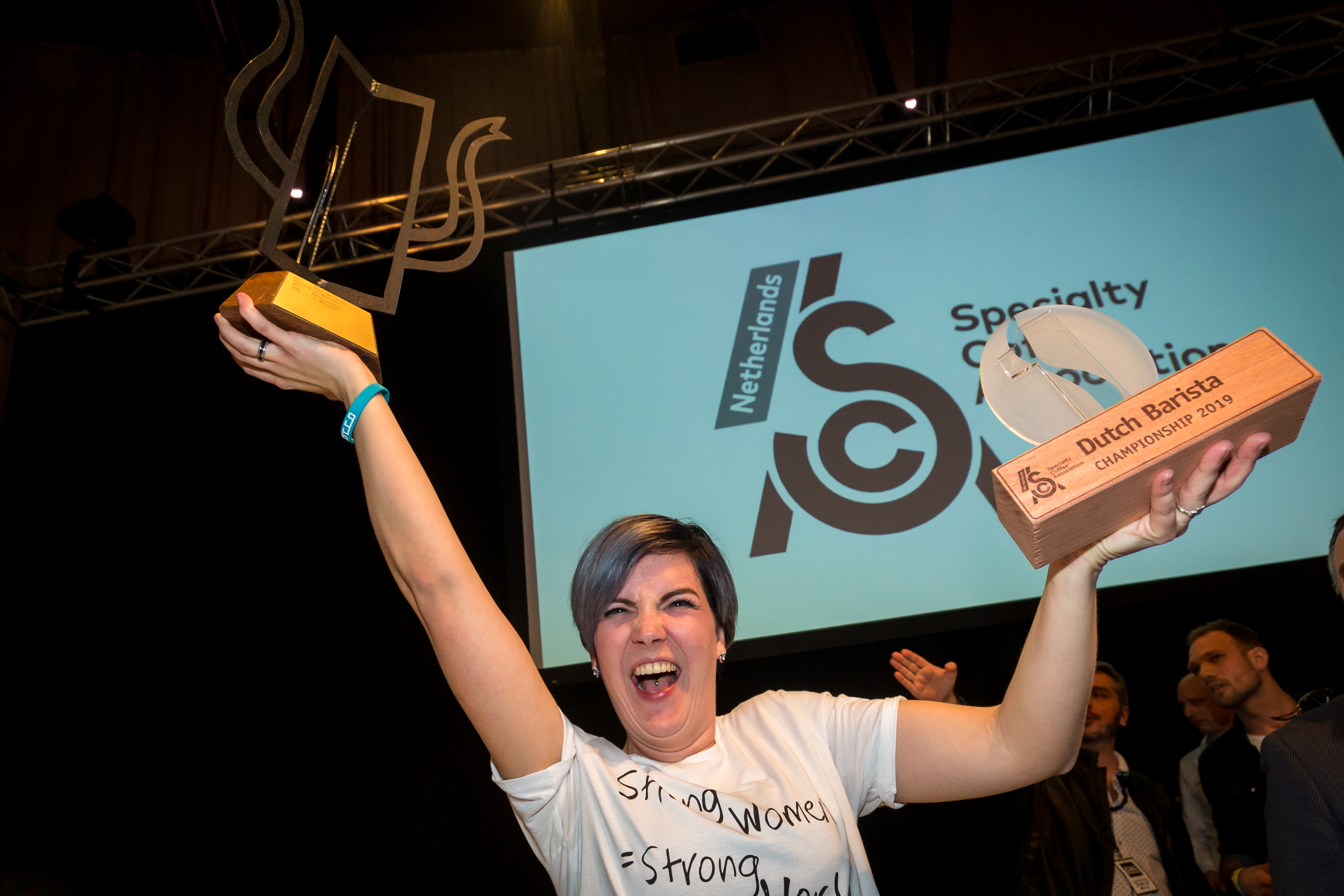 Amsterdam, 2 Maart 2019: The Amsterdam Coffee Festival. Foto van de winnares Wendelien van Bunnik tijdens The Dutch Barista Championship.  © Sebastiaan Rozendaal