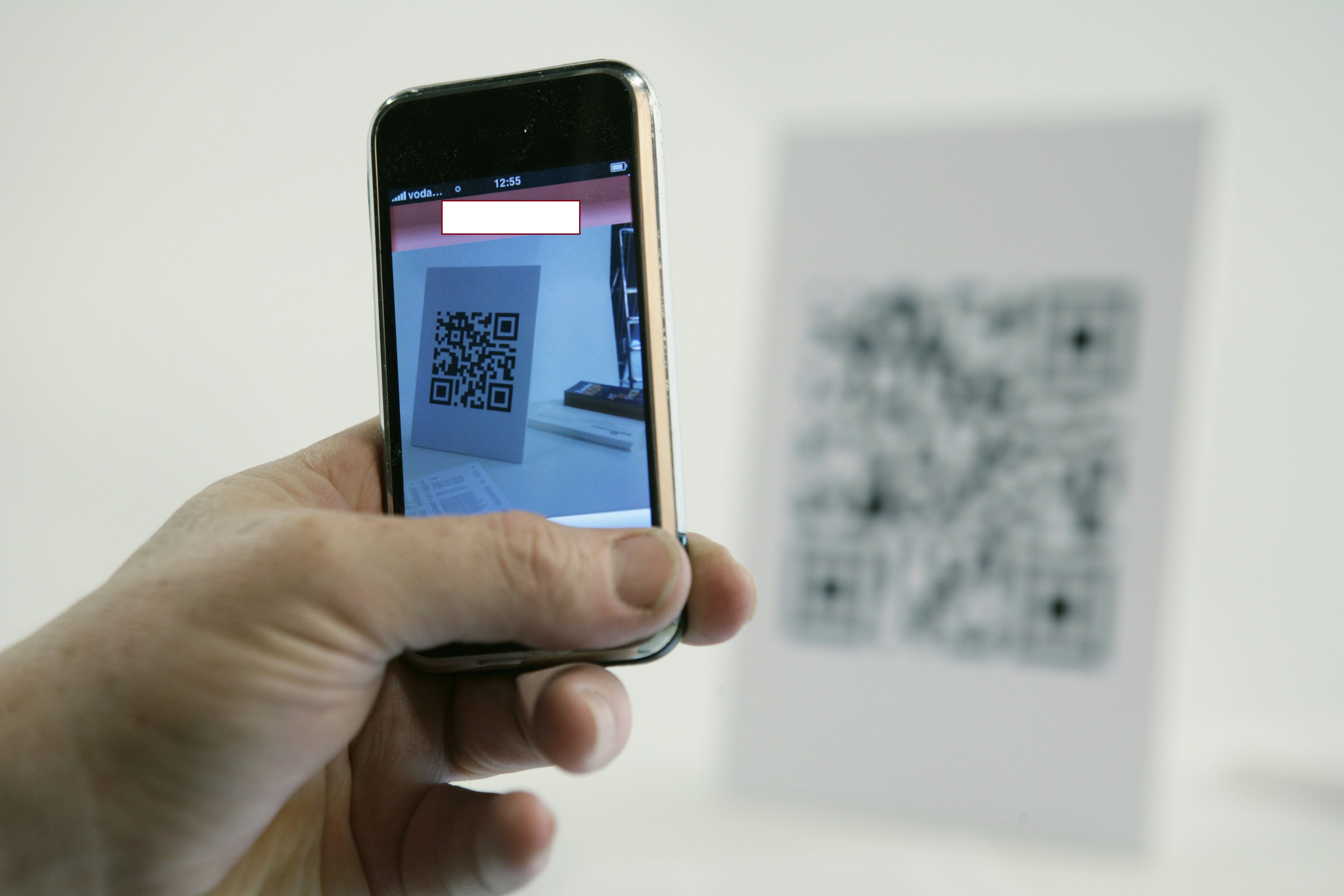 QR-code op smartphone.