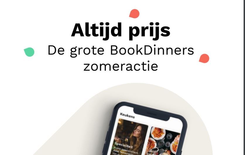 BookDinners actie: geen korting maar cadeautje voor gast