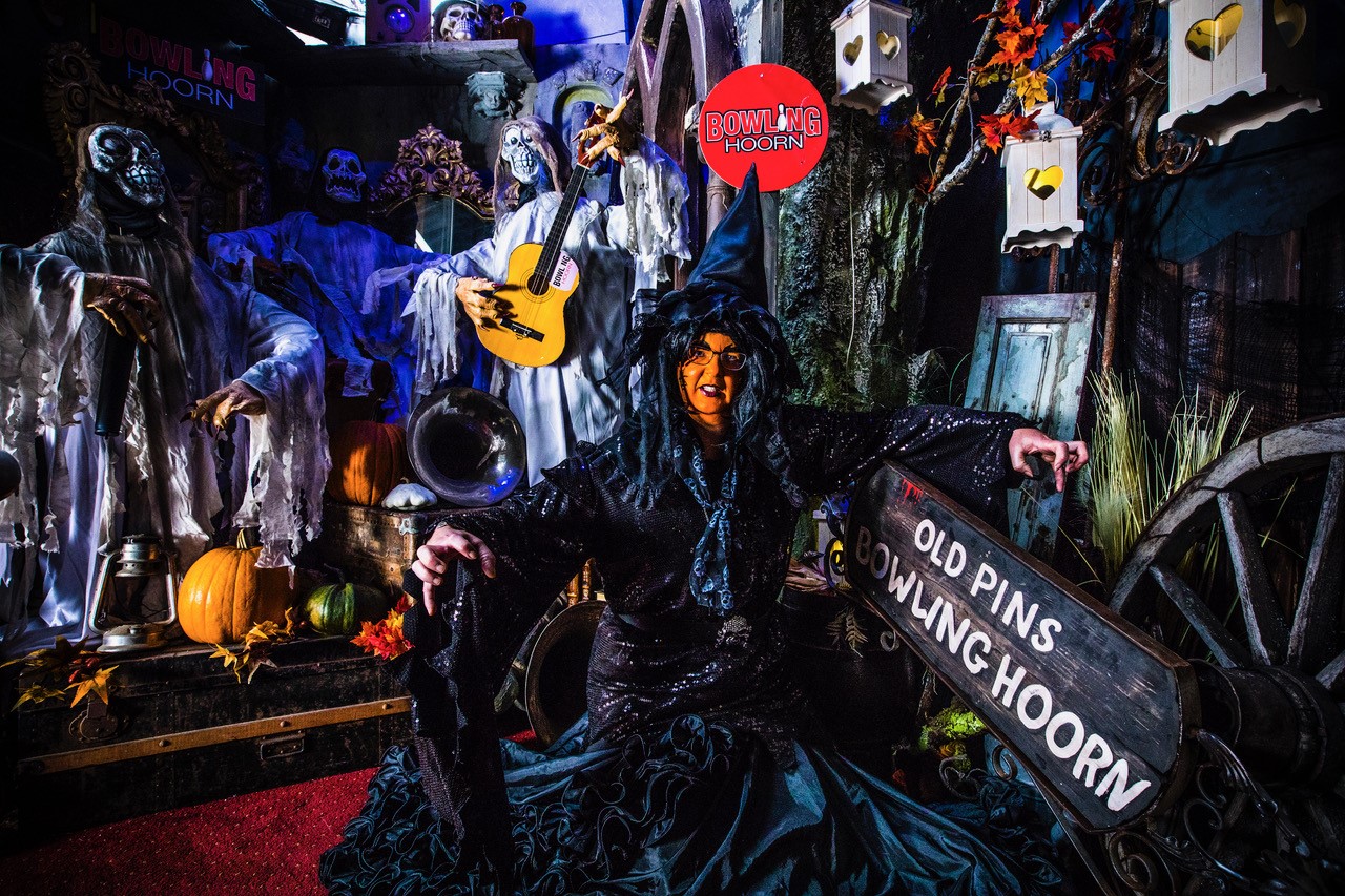 Bowling Hoorn in teken van Halloween