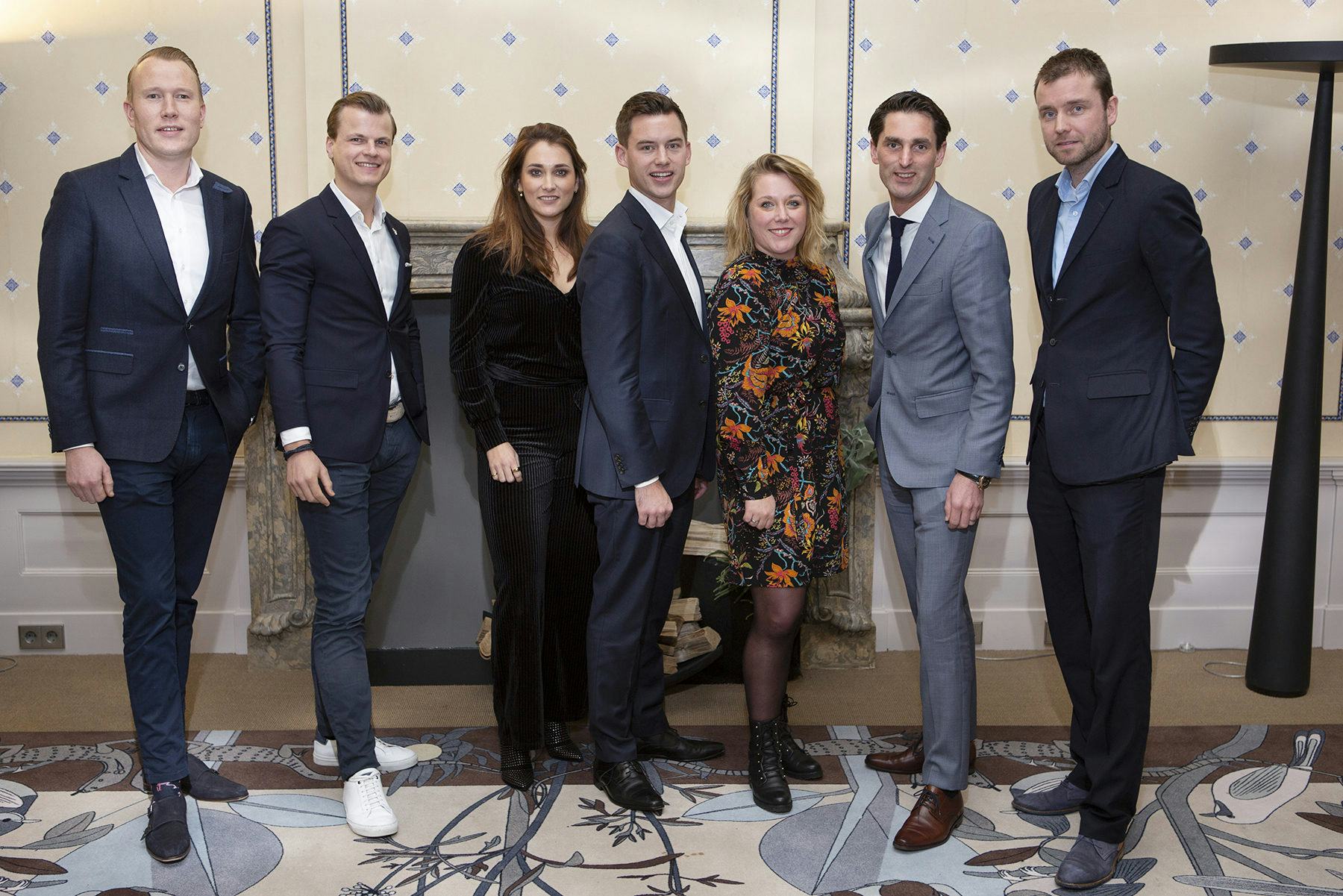 Zeven van de negen genomineerden waren aanwezig bij de bekendmaking: v.l.n.r: Brecht Veenman, Otto van Dam, Agnes Raggers, Dirk Peters, Nina Vogels, Bart Vanderstukken en Wouter Schoemaker. - Foto: Cynthia van Dijke.