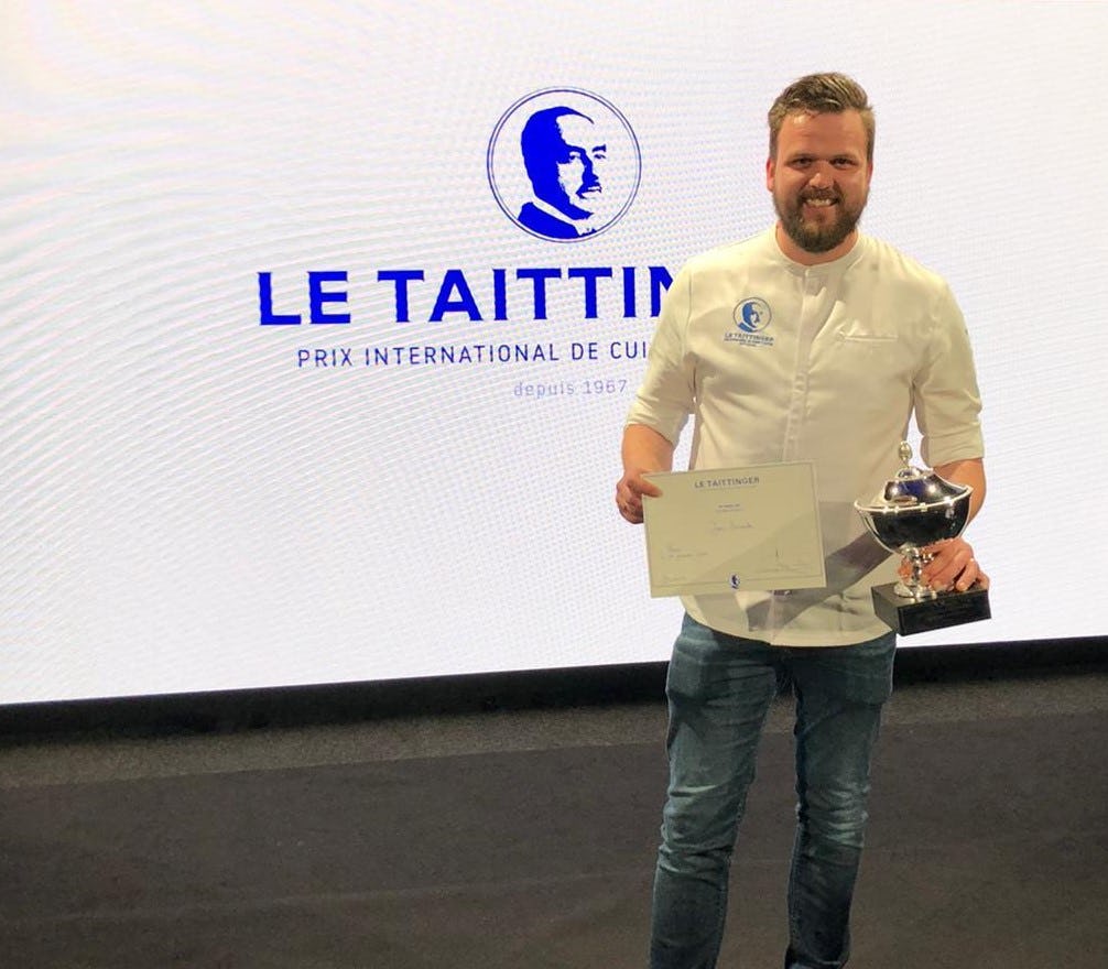 Jan Smink derde bij kookwedstrijd Prix Taittinger