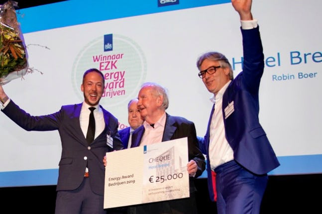 vlnr: Robin Boer (general manager Breeze), Ben Bronsema (bedenker EWF-concept) en Maarten Eldering (ontwikkelaar Amstelius)