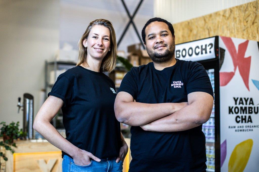 Tom Vollebregt en Charlotte Krijger van Yaya Kombucha. Foto's: Diederik van der Laan