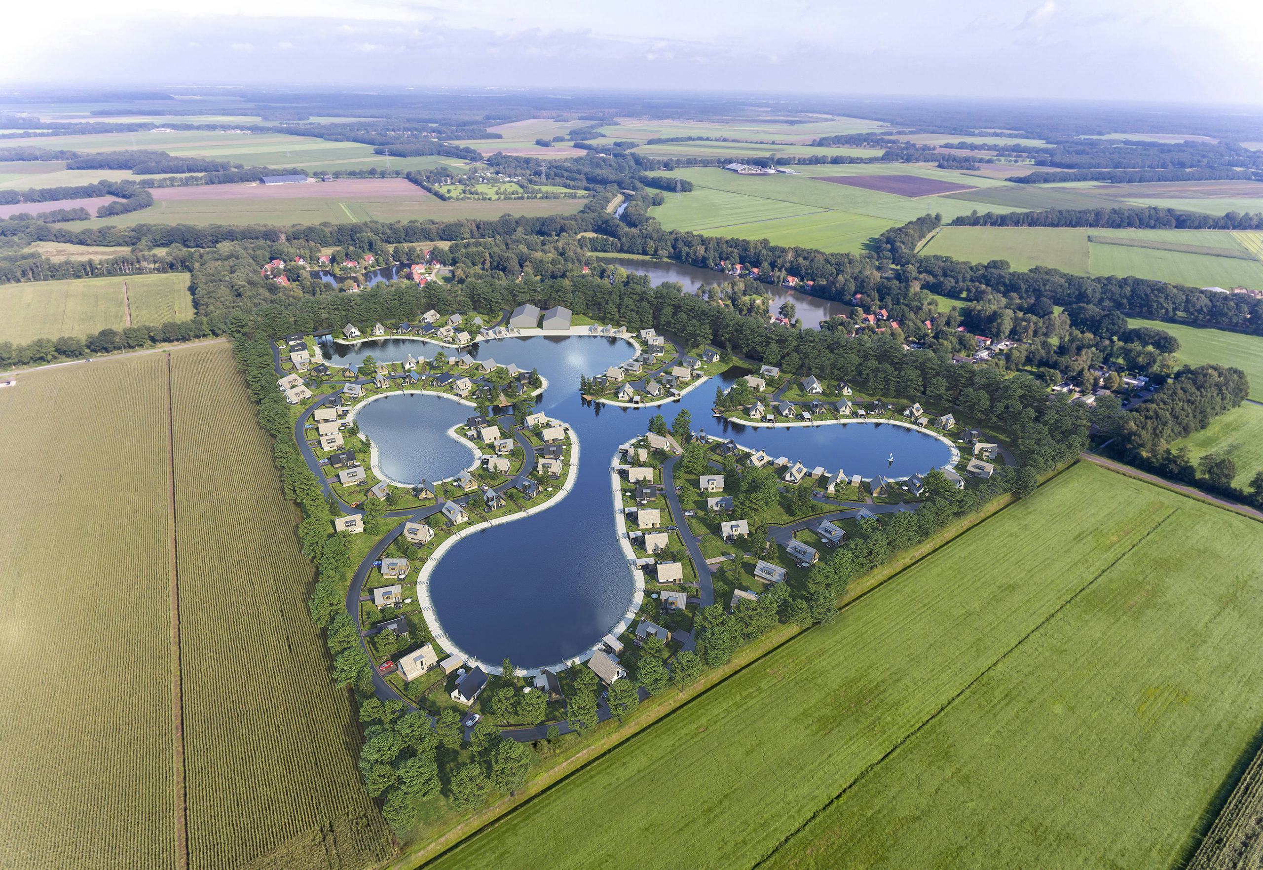Landal bouwt nieuw park in Drenthe met 114 huisjes aan eigen strand