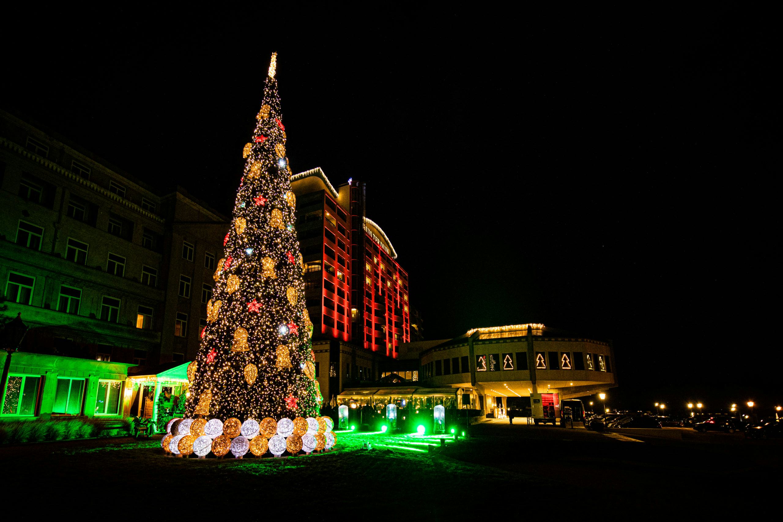Huis ter Duin plaatst kerstboom met 100.000 lampjes voor het hotel