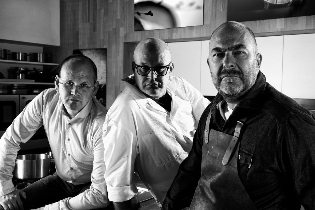 De drie Flexitarian Bastards, vlnr: Luc Carmans, Erik Carmans en Steve Bonnyns