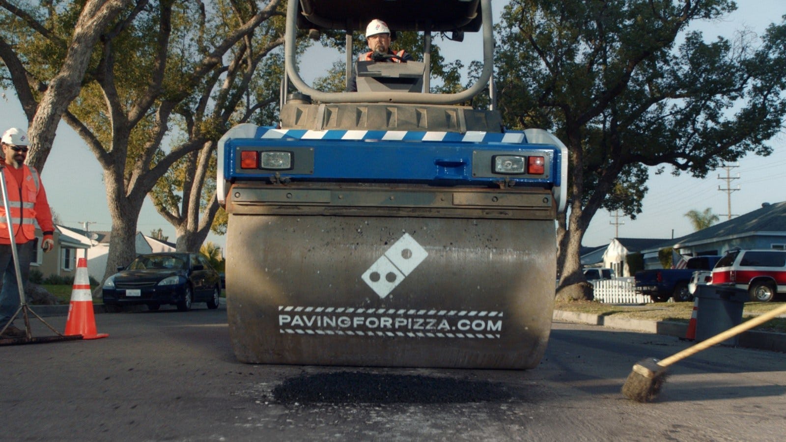Customers interested in nominating their town for a paving grant from Dominos can enter the zip code at pavingforpizza.com. If their town is selected, the customer will be notified and the city will receive funds to help repair roads so pizzas make it home safely. (PRNewsfoto/Domino's Pizza)
