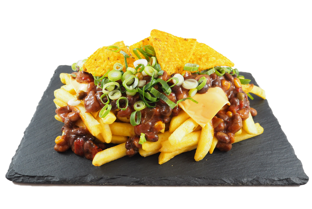 Pom-A-Part Chili Con Carne met nachos. 