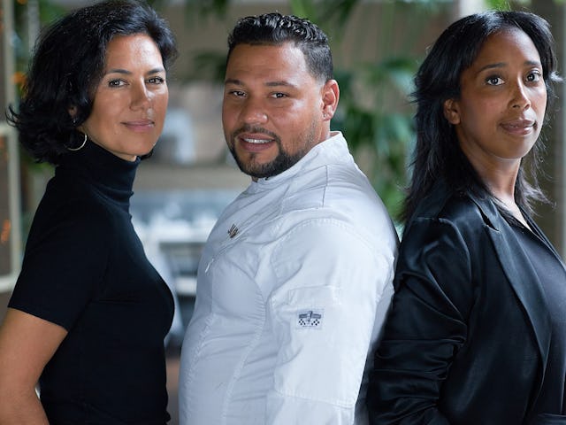 Team Mondi Caribbean Cuisine: vlnr Gunay Uslu, Justin Niessen en Mariska Nunes.