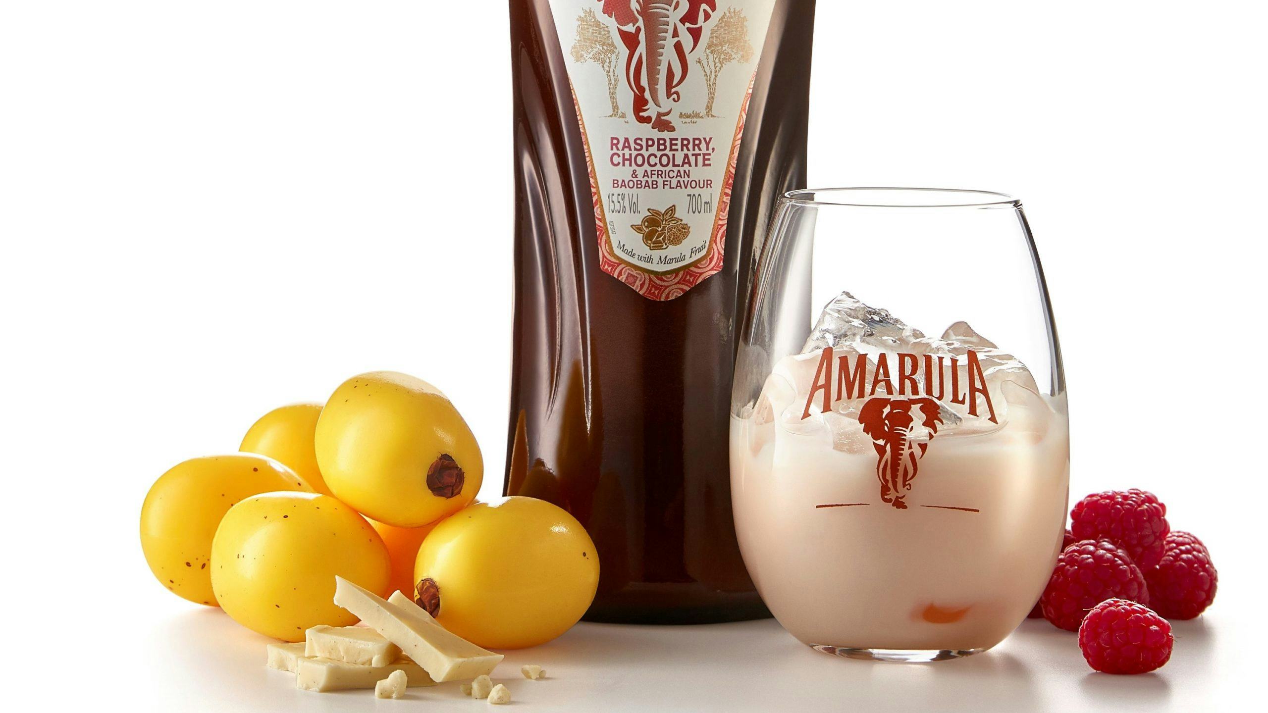 Amarula Chocolate Baobab cocktailrecept: Exotisch Raspberry