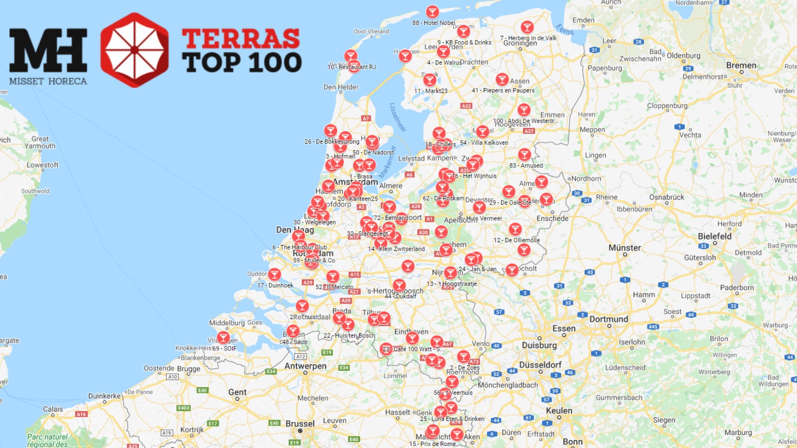 De Terras Top 100 2021 in kaart