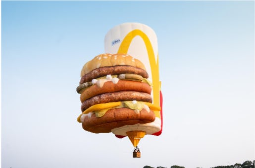 Sollicitanten bij McDonald's maken kans op vlucht in heteluchtballon