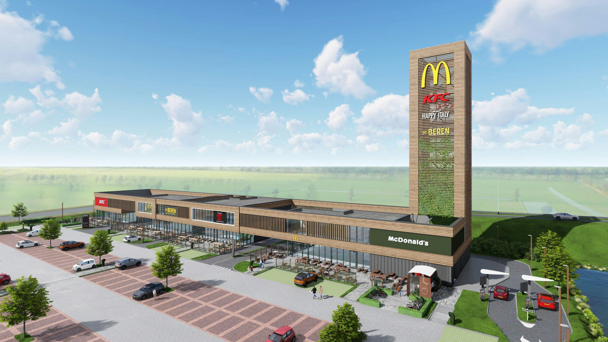 De Beren, Happy Italy, KFC en McDonald's samen op nieuw foodcourt