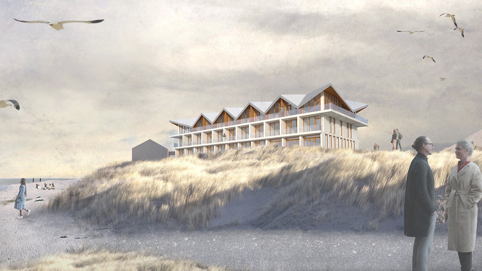 Nieuw hotel op duinen van Bloemendaal aan Zee