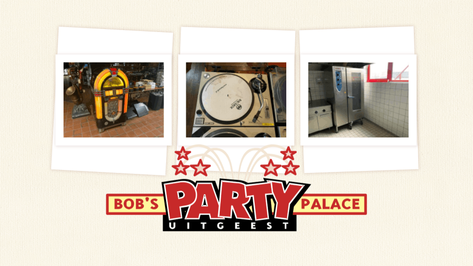 Bedrijfsbeëindiging: complete inventaris Bob's Party Palace Uitgeest onder de hamer