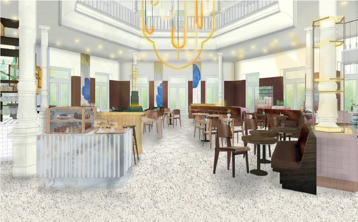 Artist impression van Café Pierre. Credits: Studio Modijefsky