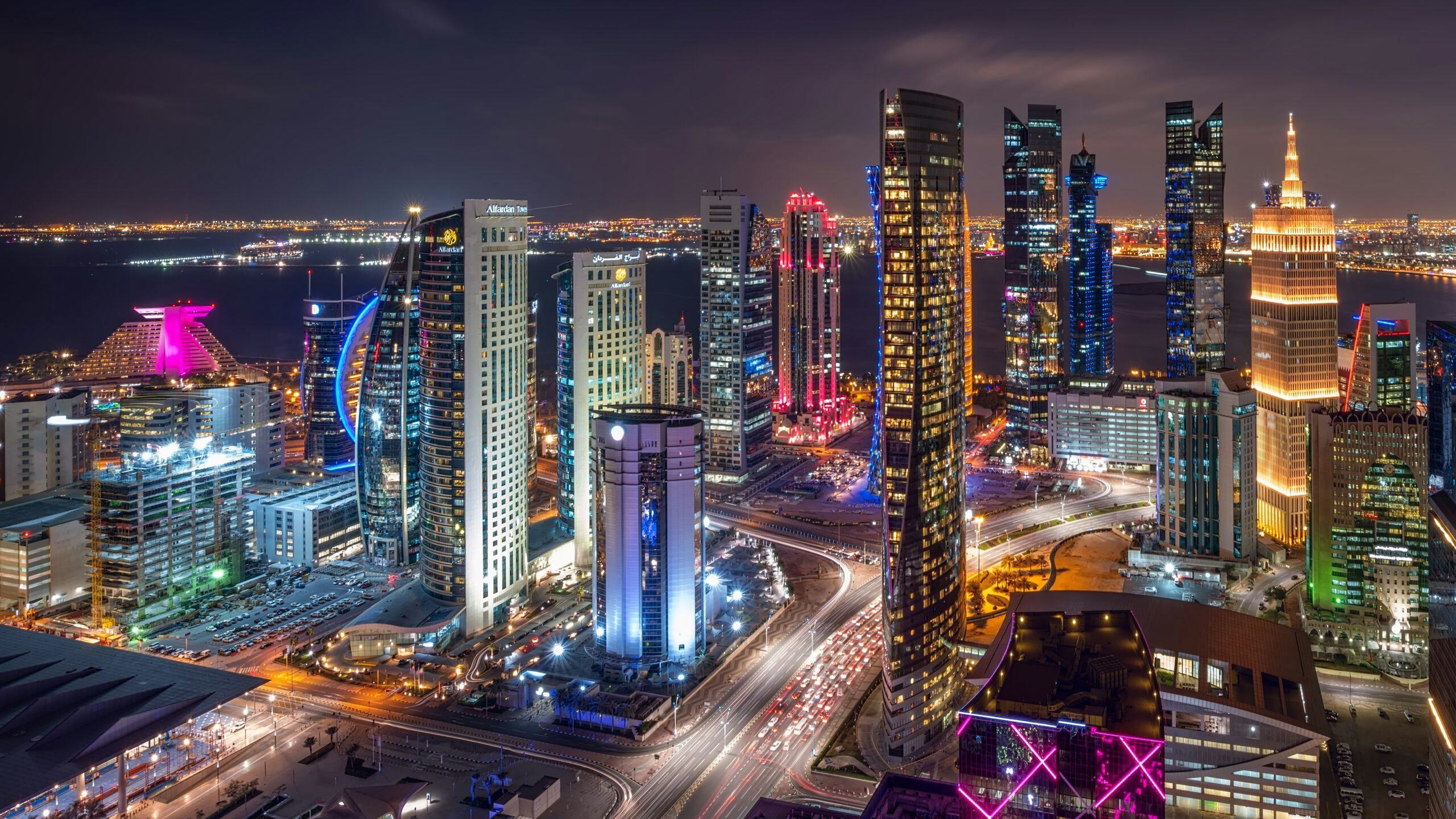 De skyline van Doha, de hoofdstad van Qatar