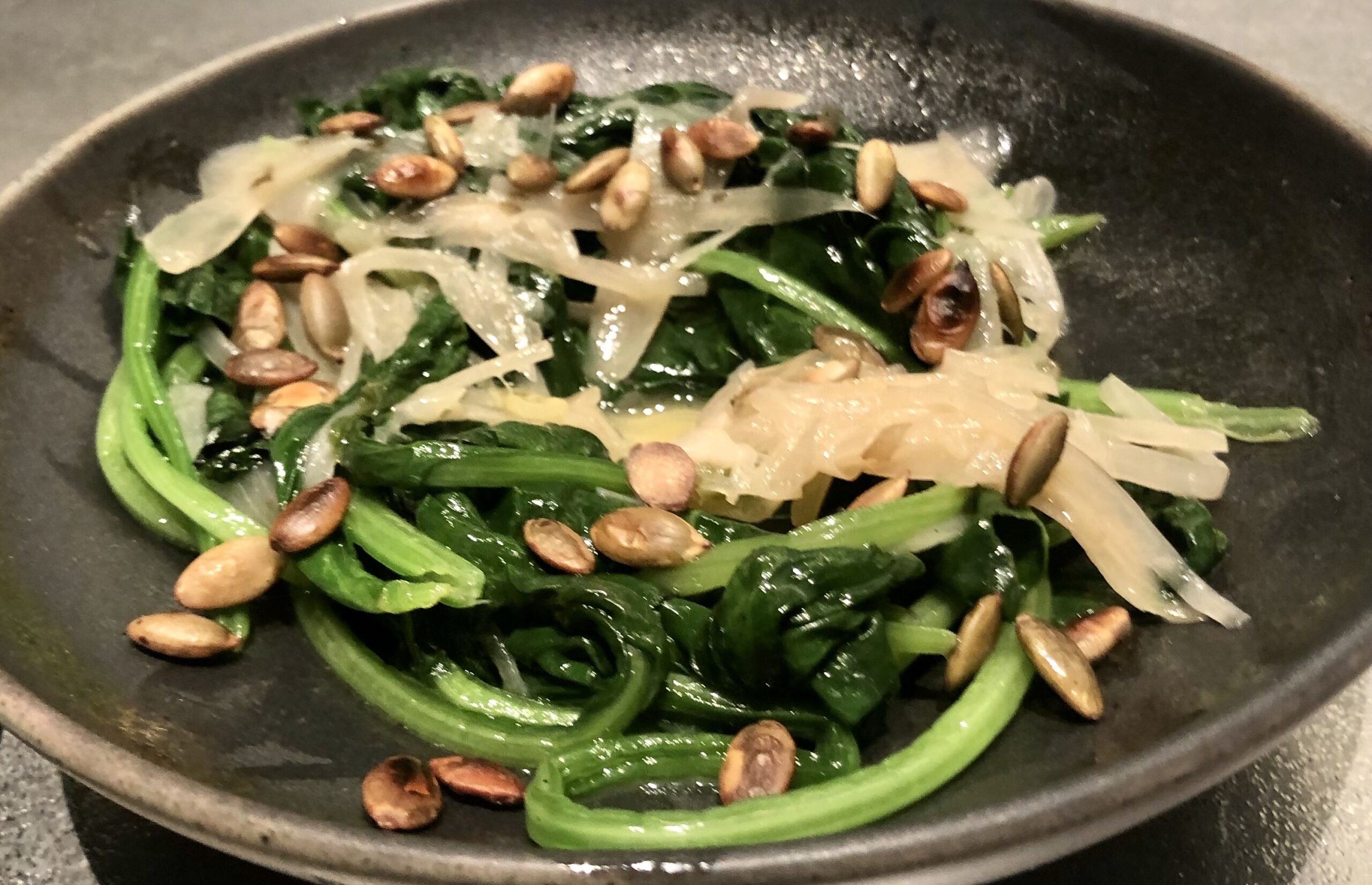 Wild Spinach, Grilled Pumpin Seeds